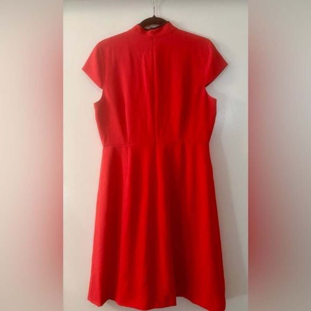 J. Crew Red Tie-Neck Dress in 365 Crepe Women’s Size 12 - Picture 3 of 10